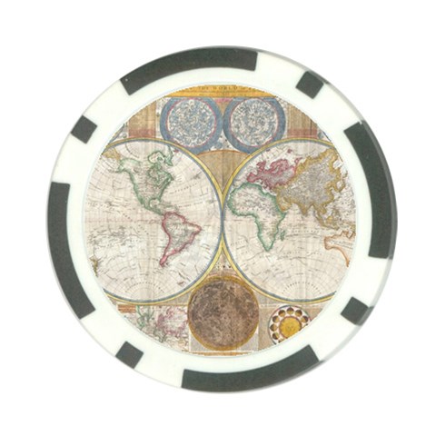 1794 World Map Poker Chip from ArtsNow.com Front