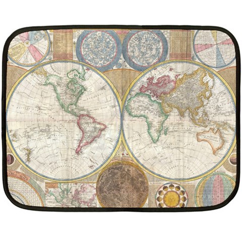 1794 World Map Mini Fleece Blanket (Two Sided) from ArtsNow.com 35 x27  Blanket Front