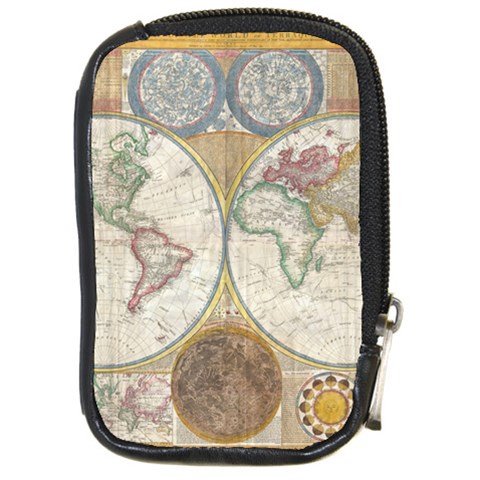 1794 World Map Compact Camera Leather Case from ArtsNow.com Front