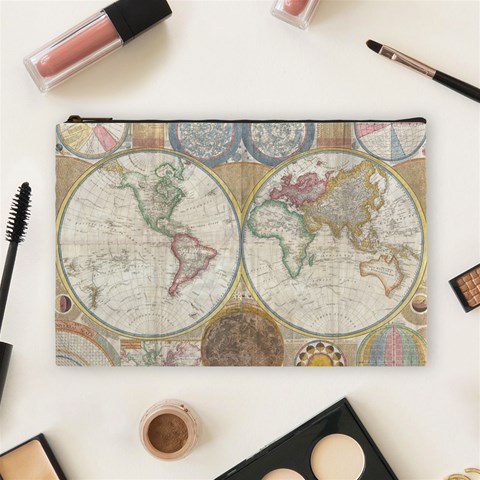 1794 World Map Cosmetic Bag (Large) from ArtsNow.com Front