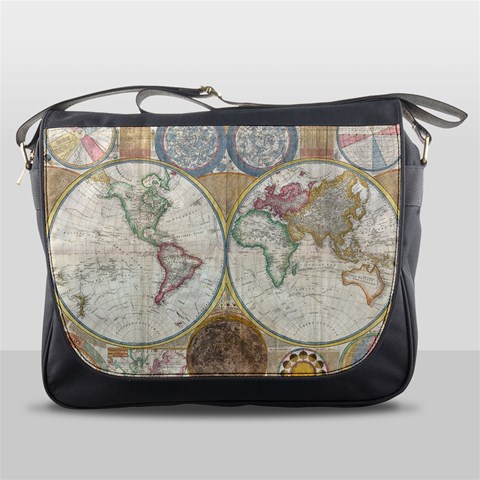 1794 World Map Messenger Bag from ArtsNow.com Front