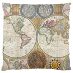 1794 World Map Large Cushion Case (Single Sided) 