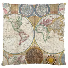 1794 World Map Large Cushion Case (Two Sided)  from ArtsNow.com Front