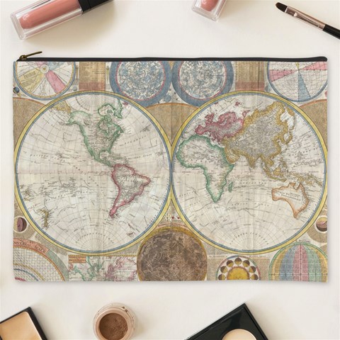 1794 World Map Cosmetic Bag (XXXL) from ArtsNow.com Front