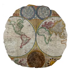 1794 World Map 18  Premium Round Cushion  from ArtsNow.com Front