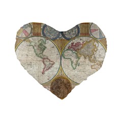 1794 World Map 16  Premium Heart Shape Cushion  from ArtsNow.com Front