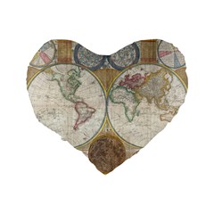 1794 World Map 16  Premium Heart Shape Cushion  from ArtsNow.com Back