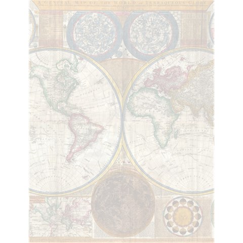 1794 World Map Large Memo Pad from ArtsNow.com 4.125 x5.5  Memopad