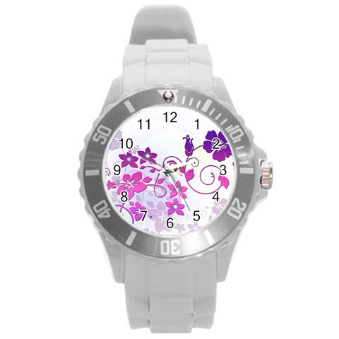 Floral Garden Plastic Sport Watch (Large) from ArtsNow.com Front