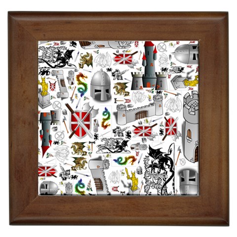 Medieval Mash Up Framed Ceramic Tile from ArtsNow.com Front