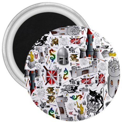 Medieval Mash Up 3  Button Magnet from ArtsNow.com Front
