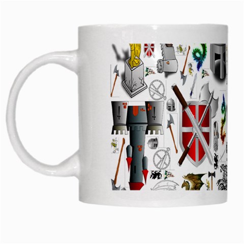 Medieval Mash Up White Coffee Mug from ArtsNow.com Left
