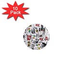 Medieval Mash Up 1  Mini Button Magnet (10 pack)