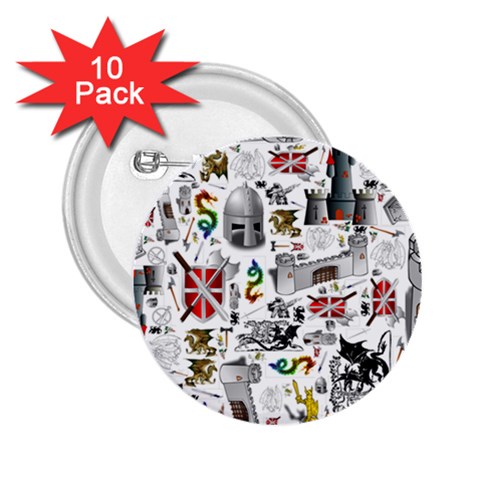 Medieval Mash Up 2.25  Button (10 pack) from ArtsNow.com Front