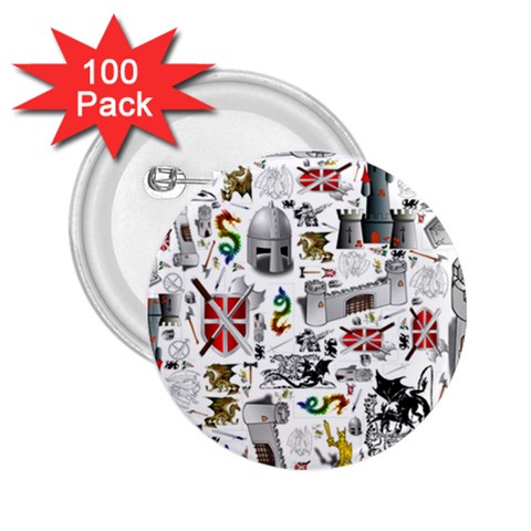 Medieval Mash Up 2.25  Button (100 pack) from ArtsNow.com Front