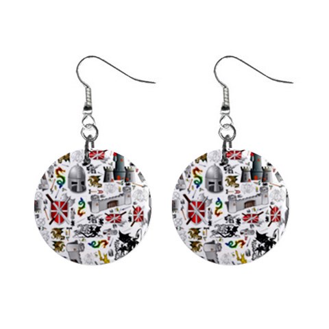 Medieval Mash Up Mini Button Earrings from ArtsNow.com Front