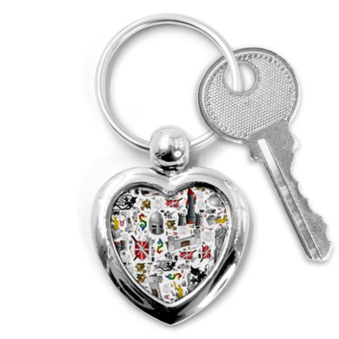 Medieval Mash Up Key Chain (Heart) from ArtsNow.com Front