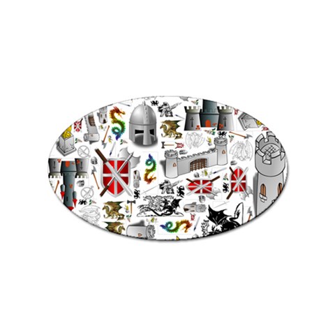 Medieval Mash Up Sticker (Oval) from ArtsNow.com Front