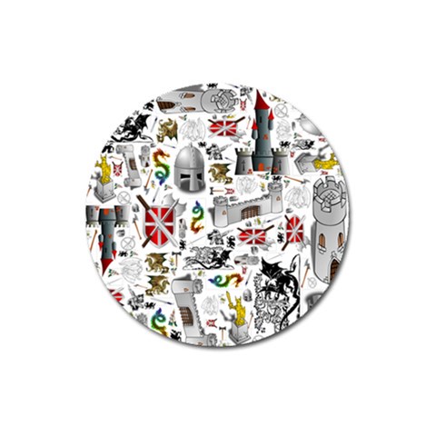 Medieval Mash Up Magnet 3  (Round) from ArtsNow.com Front