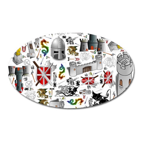 Medieval Mash Up Magnet (Oval) from ArtsNow.com Front