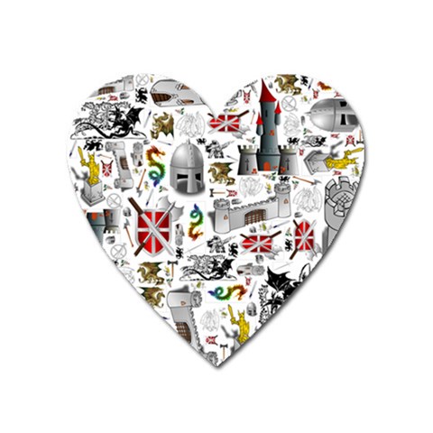 Medieval Mash Up Magnet (Heart) from ArtsNow.com Front
