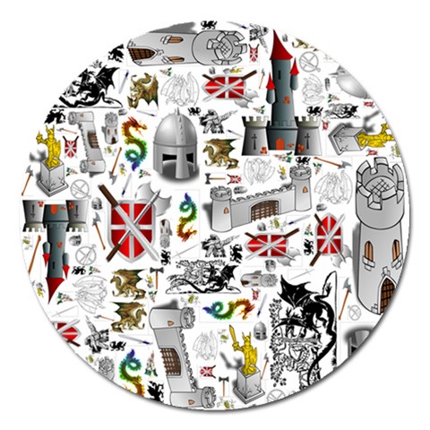 Medieval Mash Up Magnet 5  (Round) from ArtsNow.com Front