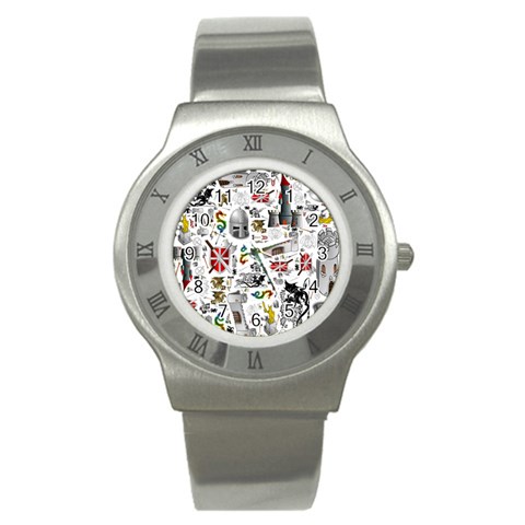 Medieval Mash Up Stainless Steel Watch (Slim) from ArtsNow.com Front