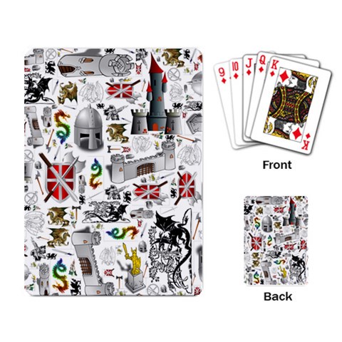 Medieval Mash Up Playing Cards Single Design from ArtsNow.com Back