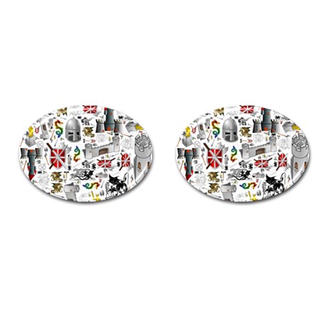 Medieval Mash Up Cufflinks (Oval) from ArtsNow.com Front(Pair)