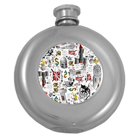 Medieval Mash Up Hip Flask (Round) from ArtsNow.com Front