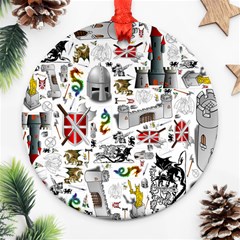 Medieval Mash Up Round Ornament (Two Sides) from ArtsNow.com Front