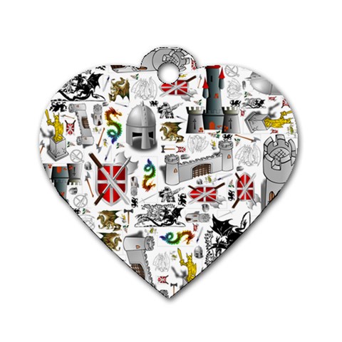 Medieval Mash Up Dog Tag Heart (One Sided)  from ArtsNow.com Front