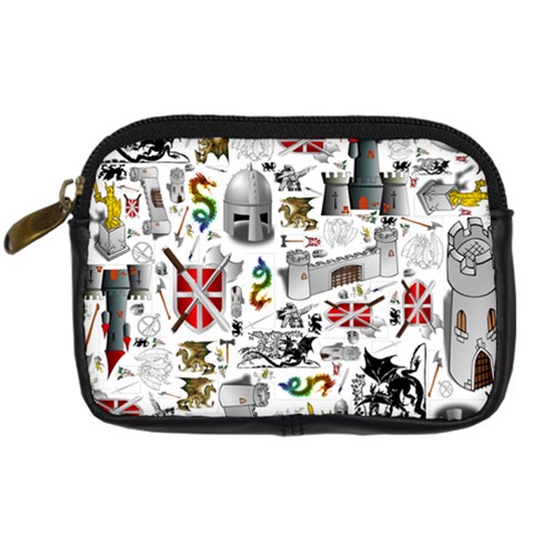 Medieval Mash Up Digital Camera Leather Case from ArtsNow.com Front