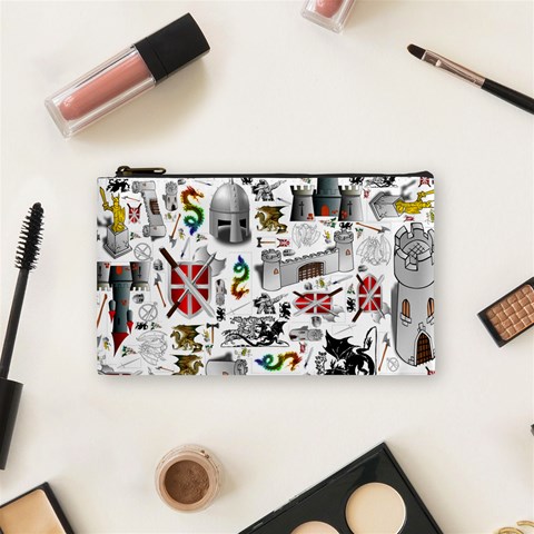 Medieval Mash Up Cosmetic Bag (Small) from ArtsNow.com Front