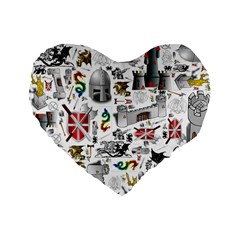 Medieval Mash Up 16  Premium Heart Shape Cushion  from ArtsNow.com Front