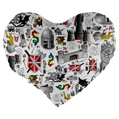 Medieval Mash Up 19  Premium Heart Shape Cushion from ArtsNow.com Back