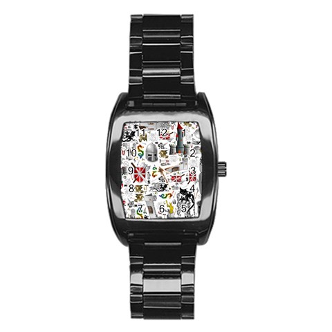 Medieval Mash Up Stainless Steel Barrel Watch from ArtsNow.com Front