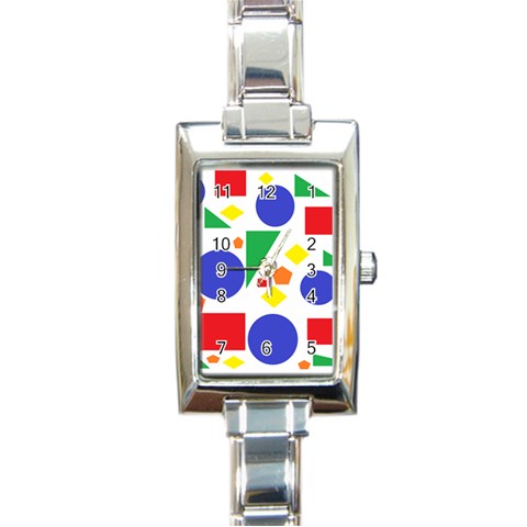 Random Geometrics Rectangular Italian Charm Watch from ArtsNow.com Front