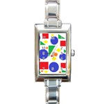 Random Geometrics Rectangular Italian Charm Watch