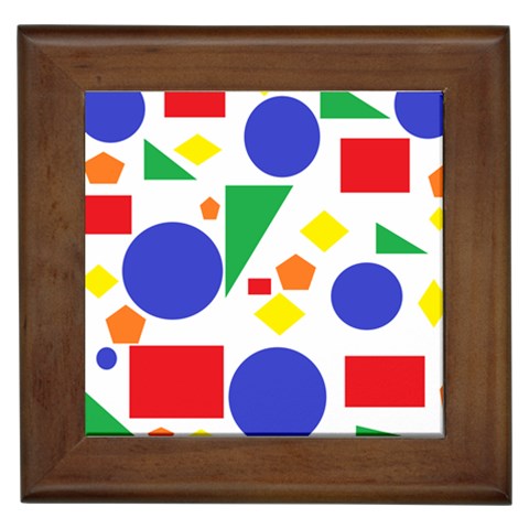 Random Geometrics Framed Ceramic Tile from ArtsNow.com Front