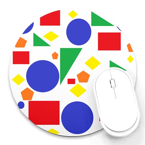 Random Geometrics 8  Mouse Pad (Round) from ArtsNow.com Front