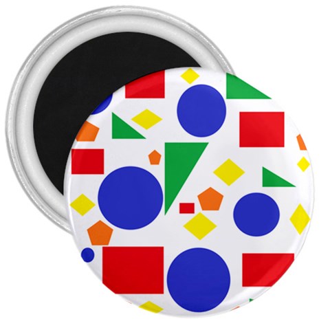 Random Geometrics 3  Button Magnet from ArtsNow.com Front