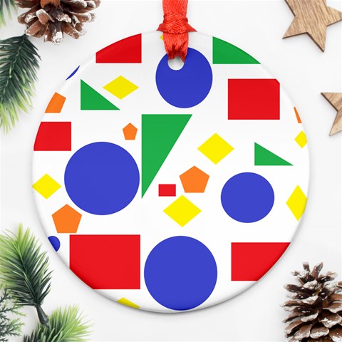 Random Geometrics Round Ornament from ArtsNow.com Front