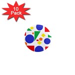 Random Geometrics 1  Mini Button Magnet (10 pack)