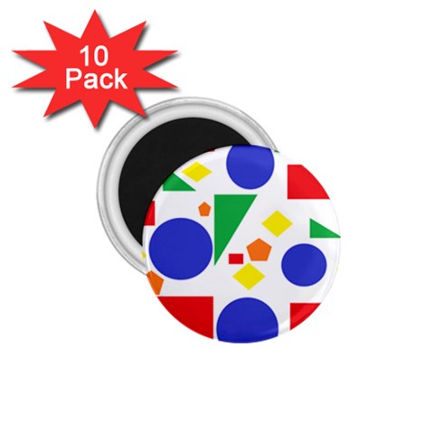 Random Geometrics 1.75  Button Magnet (10 pack) from ArtsNow.com Front