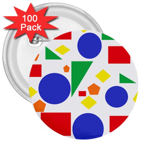 Random Geometrics 3  Button (100 pack) from ArtsNow.com Front