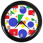 Random Geometrics Wall Clock (Black)