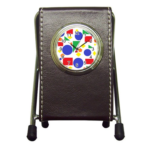 Random Geometrics Stationery Holder Clock from ArtsNow.com Front