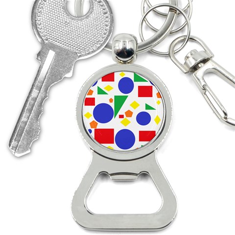 Random Geometrics Bottle Opener Key Chain from ArtsNow.com Front
