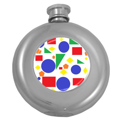 Random Geometrics Hip Flask (Round) from ArtsNow.com Front